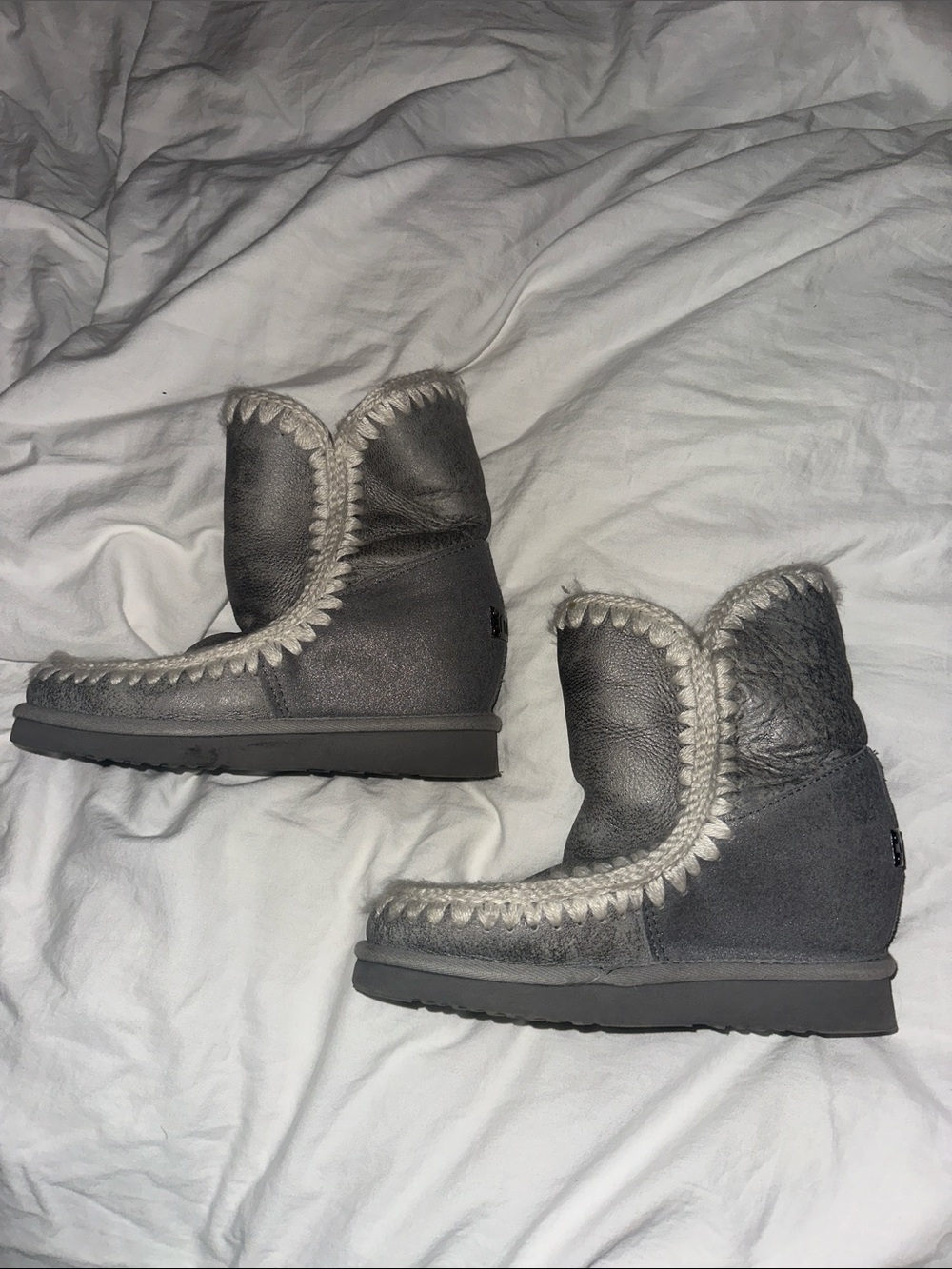 Mou Boots Grey Winter Boots, brand new without tags, built in heel